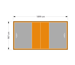 187M2/1899X987CM SZARO-POMARAŃCZOWE BOISKO DO SIATKÓWKI SPEEDSPORT HEXA POWER PRO