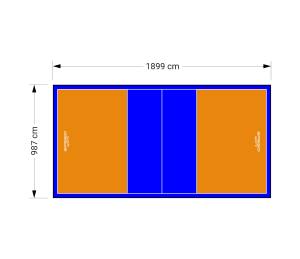 187M2/1899X987CM POMARAŃCZOWO-NIEBIESKIE BOISKO DO SIATKÓWKI SPEEDSPORT HEXA POWER PRO