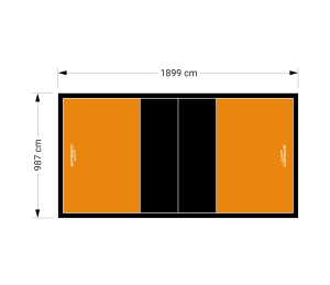 187M2/1899X987CM POMARAŃCZOWO-CZARNE BOISKO DO SIATKÓWKI SPEEDSPORT HEXA POWER PRO