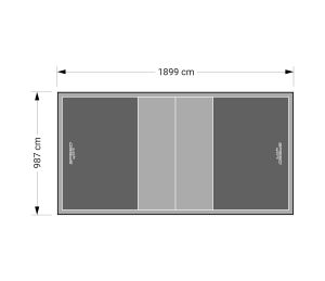 187M2/1899X987CM GRAFITOWO-SZARE BOISKO DO SIATKÓWKI SPEEDSPORT HEXA POWER PRO