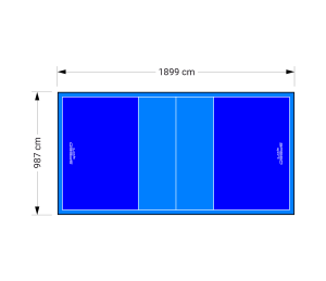 187M2/1899X987CM NIEBIESKO-BŁĘKITNE BOISKO DO SIATKÓWKI SPEEDSPORT HEXA POWER PRO