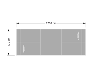 58M2/1230X470CM SZARE BOISKO DO BADMINTONA SPEEDSPORT HEXA POWER PRO