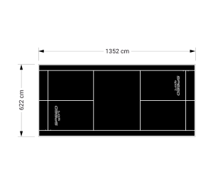 84M2/1352X622CM CZARNE BOISKO DO BADMINTONA SPEEDSPORT HEXA POWER PRO