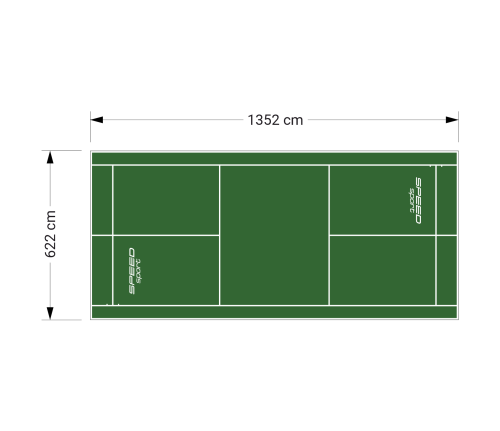84M2/1352X622CM ZIELONE BOISKO DO BADMINTONA SPEEDSPORT HEXA POWER PRO