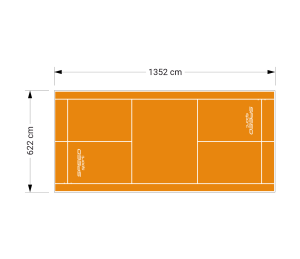 84M2/1352X622CM POMARAŃCZOWE BOISKO DO BADMINTONA SPEEDSPORT HEXA POWER PRO