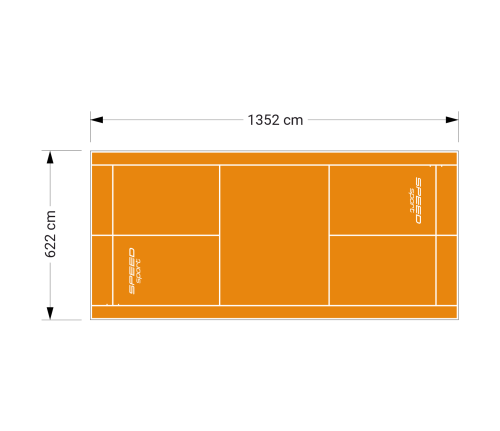 84M2/1352X622CM POMARAŃCZOWE BOISKO DO BADMINTONA SPEEDSPORT HEXA POWER PRO