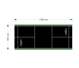 80M2/1352X592CM CZARNO-ZIELONE BOISKO DO BADMINTONA SPEEDSPORT HEXA POWER PRO