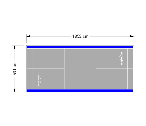 80M2/1352X592CM SZARO-NIEBIESKIE BOISKO DO BADMINTONA SPEEDSPORT HEXA POWER PRO