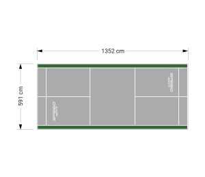 80M2/1352X592CM SZARO-ZIELONE BOISKO DO BADMINTONA SPEEDSPORT HEXA POWER PRO