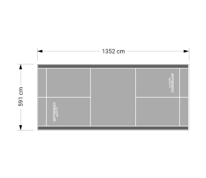 80M2/1352X592CM SZARO-GRAFITOWE BOISKO DO BADMINTONA SPEEDSPORT HEXA POWER PRO