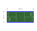 80M2/1352X592CM ZIELONO-NIEBIESKIE BOISKO DO BADMINTONA SPEEDSPORT HEXA POWER PRO