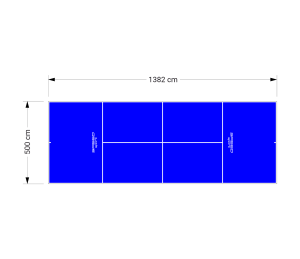 69M2/1382X500CM NIEBIESKI KORT DO TENISA ZIEMNEGO SPEEDSPORT HEXA POWER PRO