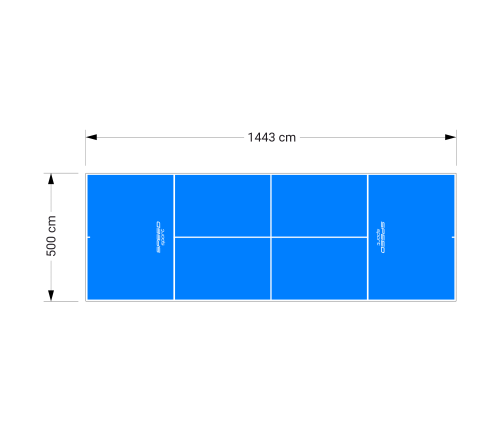 72M2/1443X500CM  BŁĘKITNY KORT DO TENISA ZIEMNEGO SPEEDSPORT HEXA POWER PRO