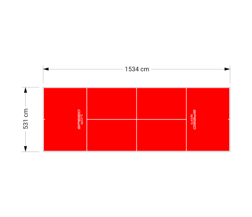 82M2/1534X531CM   CZERWONY KORT DO TENISA ZIEMNEGO SPEEDSPORT HEXA POWER PRO