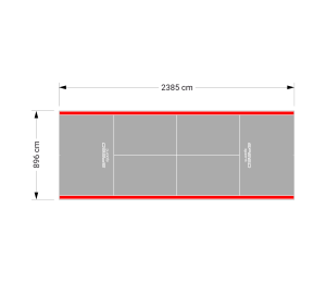 214M2/2385X896CM SZARO-CZERWONY KORT DO TENISA ZIEMNEGO SPEEDSPORT HEXA POWER PRO