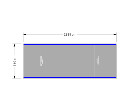 214M2/2385X896CM SZARO-NIEBIESKI KORT DO TENISA ZIEMNEGO SPEEDSPORT HEXA POWER PRO