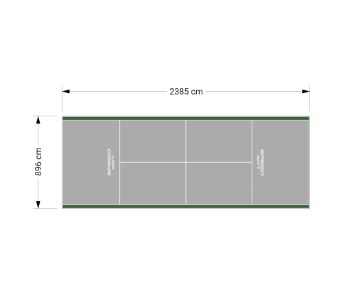 214M2/2385X896CM SZARO-ZIELONY KORT DO TENISA ZIEMNEGO SPEEDSPORT HEXA POWER PRO
