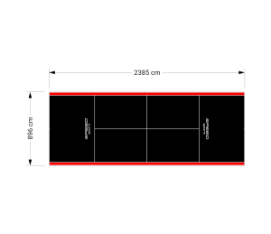 214M2/2385X896CM CZARNO-CZERWONY KORT DO TENISA ZIEMNEGO SPEEDSPORT HEXA POWER PRO