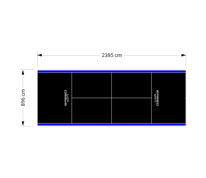 214M2/2385X896CM CZARNO-NIEBIESKI KORT DO TENISA ZIEMNEGO SPEEDSPORT HEXA POWER PRO