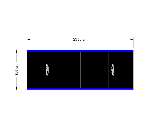 214M2/2385X896CM CZARNO-NIEBIESKI KORT DO TENISA ZIEMNEGO SPEEDSPORT HEXA POWER PRO