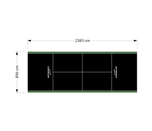 214M2/2385X896CM CZARNO-ZIELONY KORT DO TENISA ZIEMNEGO SPEEDSPORT HEXA POWER PRO