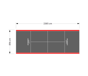 214M2/2385X896CM GRAFITOWO-CZERWONY KORT DO TENISA ZIEMNEGO SPEEDSPORT HEXA POWER PRO