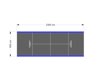 214M2/2385X896CM GRAFITOWO-NIEBIESKI KORT DO TENISA ZIEMNEGO SPEEDSPORT HEXA POWER PRO