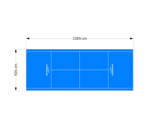 221M2/2385X926CM BŁĘKITNY KORT DO TENISA ZIEMNEGO SPEEDSPORT HEXA POWER PRO