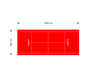 235M2/2385X987CM CZERWONY KORT DO TENISA ZIEMNEGO SPEEDSPORT HEXA POWER PRO