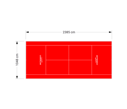 250M2/2385X1048CM CZERWONY KORT DO TENISA ZIEMNEGO SPEEDSPORT HEXA POWER PRO