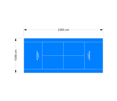 250M2/2385X1048CM BŁĘKITNY KORT DO TENISA ZIEMNEGO SPEEDSPORT HEXA POWER PRO