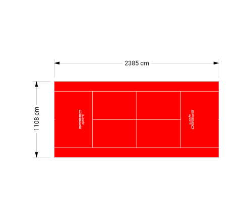 264M2/2385X1108CM CZERWONY KORT DO TENISA ZIEMNEGO SPEEDSPORT HEXA POWER PRO