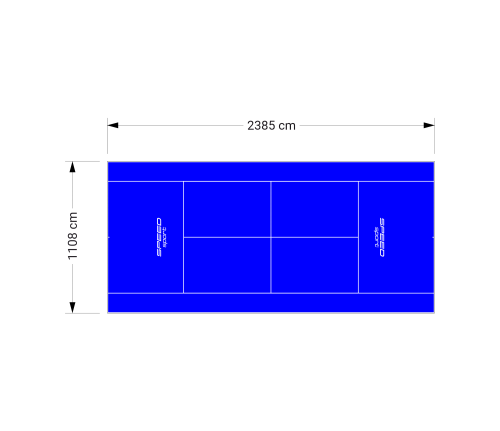 264M2/2385X1108CM NIEBIESKI KORT DO TENISA ZIEMNEGO SPEEDSPORT HEXA POWER PRO
