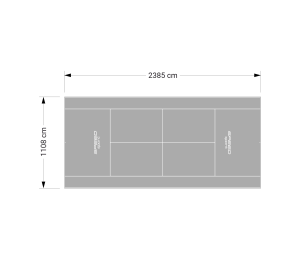 264M2/2385X1108CM SZARY KORT DO TENISA ZIEMNEGO SPEEDSPORT HEXA POWER PRO