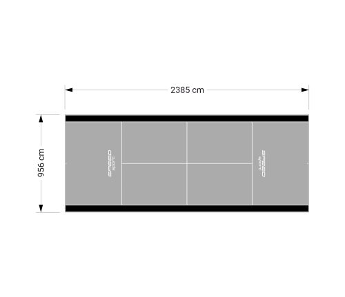 228M2/2385X956CM SZARO-CZARNY KORT DO TENISA ZIEMNEGO SPEEDSPORT HEXA POWER PRO