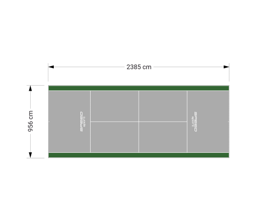 228M2/2385X956CM SZARO-ZIELONY KORT DO TENISA ZIEMNEGO SPEEDSPORT HEXA POWER PRO