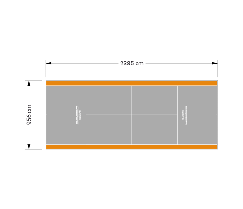 228M2/2385X956CM SZARO-POMARAŃCZOWY KORT DO TENISA ZIEMNEGO SPEEDSPORT HEXA POWER PRO