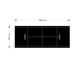 228M2/2385X956CM CZARNY KORT DO TENISA ZIEMNEGO SPEEDSPORT HEXA POWER PRO