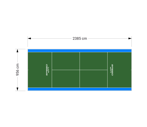 228M2/2385X956CM ZIELONO-BŁĘKITNY KORT DO TENISA ZIEMNEGO SPEEDSPORT HEXA POWER PRO