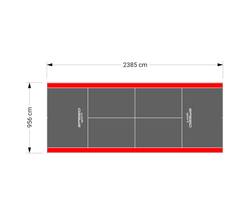 228M2/2385X956CM GRAFITOWO-CZERWONY KORT DO TENISA ZIEMNEGO SPEEDSPORT HEXA POWER PRO