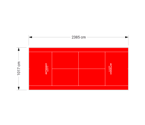 243M2/2385X1017CM CZERWONY KORT DO TENISA ZIEMNEGO SPEEDSPORT HEXA POWER PRO