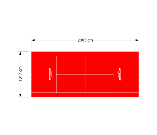 243M2/2385X1017CM CZERWONY KORT DO TENISA ZIEMNEGO SPEEDSPORT HEXA POWER PRO