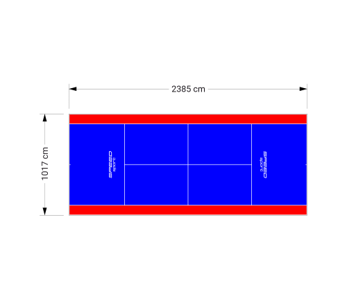 243M2/2385X1017CM NIEBIESKO-CZERWONY KORT DO TENISA ZIEMNEGO SPEEDSPORT HEXA POWER PRO