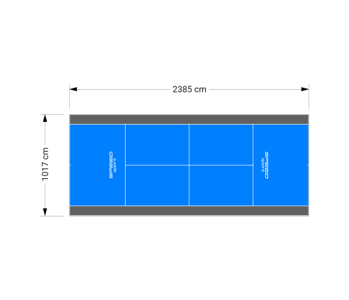 243M2/2385X1017CM BŁĘKITNO-GRAFITOWY KORT DO TENISA ZIEMNEGO SPEEDSPORT HEXA POWER PRO