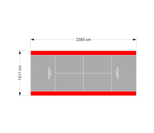 243M2/2385X1017CM SZARO-CZERWONY KORT DO TENISA ZIEMNEGO SPEEDSPORT HEXA POWER PRO