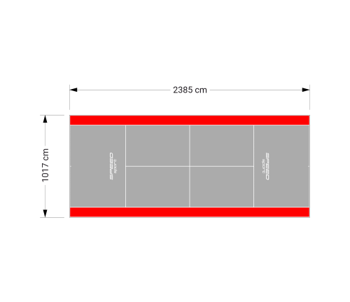 243M2/2385X1017CM SZARO-CZERWONY KORT DO TENISA ZIEMNEGO SPEEDSPORT HEXA POWER PRO