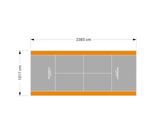 243M2/2385X1017CM SZARO-POMARAŃCZOWY KORT DO TENISA ZIEMNEGO SPEEDSPORT HEXA POWER PRO