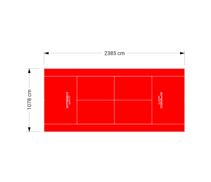 257M2/2385X1078CM CZERWONY KORT DO TENISA ZIEMNEGO SPEEDSPORT HEXA POWER PRO