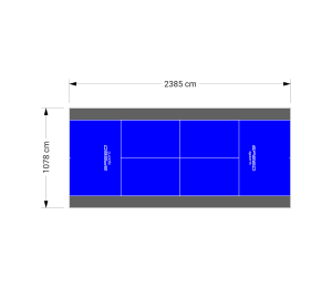 257M2/2385X1078CM NIEBIESKO-GRAFITOWY KORT DO TENISA ZIEMNEGO SPEEDSPORT HEXA POWER PRO
