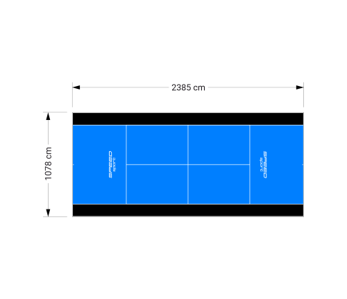 257M2/2385X1078CM BŁĘKITNO-CZARNY KORT DO TENISA ZIEMNEGO SPEEDSPORT HEXA POWER PRO